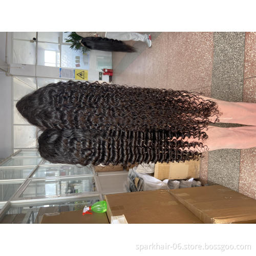 Spark Wholesale  150% 180% Density HD Full Lace Human Hair Wigs For Black Women Brazilian Virgin Hair Transparent Lace Front Wig